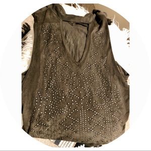 Charlotte Russe Olive Green Suede Tank
